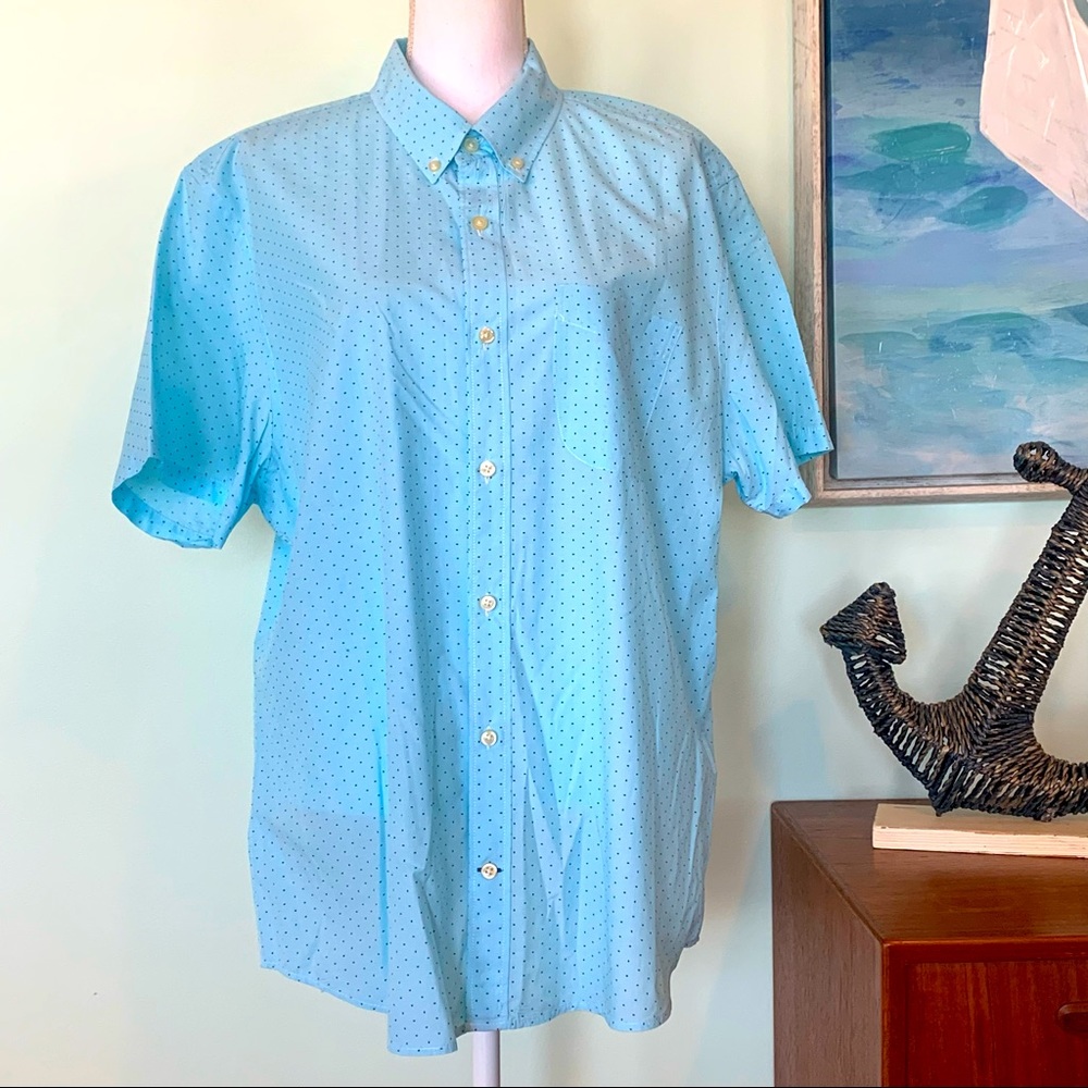 Men’s GAP Baby Blue Print Cotton Button Down XL